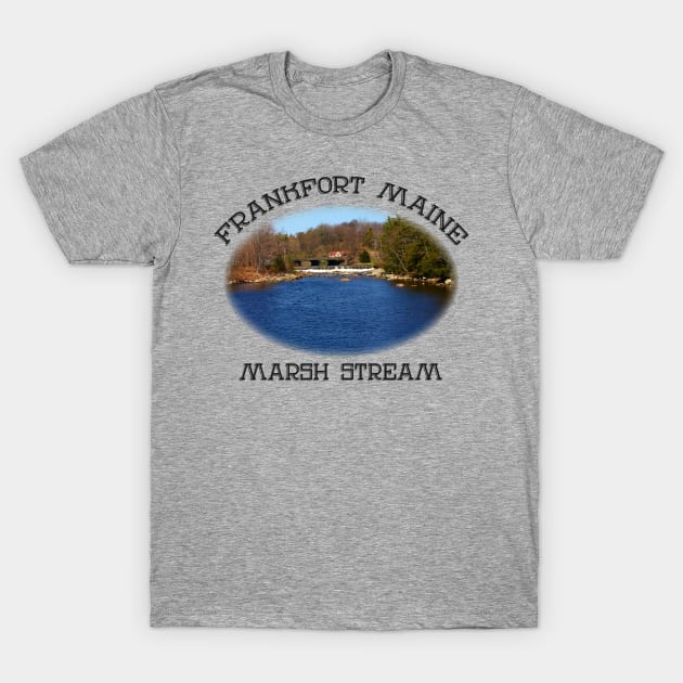 Frankfort Maine Marsh Stream T-Shirt by kjdesigned